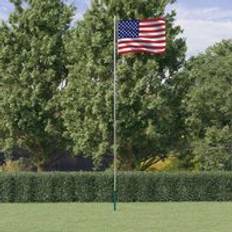 Aluminum Flags Berkfield Home US Flag and Pole 6.23 m Aluminium One Size