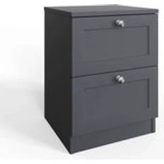 Grey Bedside Tables Fwstyle Dark Matt Grey 2 Drawer Chest One Size Bedside Table