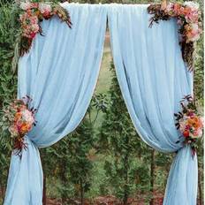 Blue Doorway Party Curtains Shein Light Blue Wedding Archway Tulle Curtain 1pc