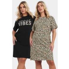 Black Nightgowns Yours Leopard Print Nightdresses - Black