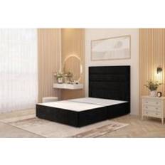 Adjustable Beds on sale Somnior Chambery Divan Frame with 54 Floor Standing Headboard Plush Velvet - Black Double Adjustable Bed