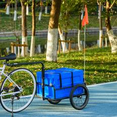 Bicycle Carts & Tandem Bike Trailers on sale Homcom Bicycle Trailer with Foldable Storage Box