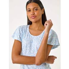 Florals T-shirts Roman Angel Frill Sleeve T-shirt - Light Blue