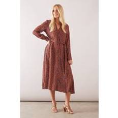 Clothing Wallis Womens Petite Spot Print Viscose Button Through Shirt Dress - Ginger