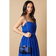 Blue Clutches Oasis Satin Twist Clutch Bags - Navy