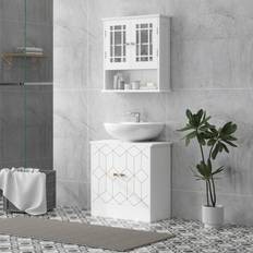 Under basin cabinet Homcom Bathroom Under Sink Cabinet for Basin Pedestal White