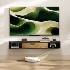 Homcom Grey Benches Homcom Floating Unit with Storage Entertainment Media Console 120 cm TV Bench