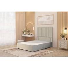 Natural Continental Beds Somnior Alexas Divan Base with 54 Floor Standing Headboard Continental Bed