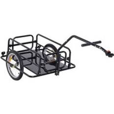 Bicycle Carts & Tandem Bike Trailers Homcom Folding Bicycle Cargo Storage Cart and Luggage Trailer with Hitch Black
