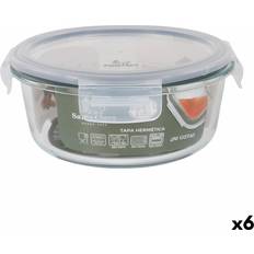 Santa Clara Hermetic Transparent Lunch Box Ø 17 cm Pack of 6 Food Container