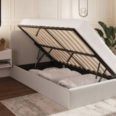Beds & Mattresses GFW Chiswick Kingsize Side Lift OttomanBed withMattress Grey Frame Bed