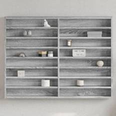 Glass Cabinets Berkfield Home Vitrine Grey Sonoma 100 x 8.5 x 75 cm Engineered Wood Glass Cabinet