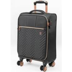 Biella Small Soft Shell Cabin Case Carry on Suitcase Luggage w Wheels Black