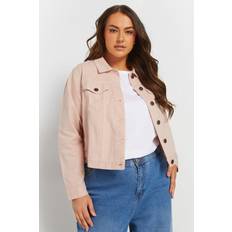 Yours Curve Classic Denim Jacket - Pink