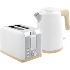 Homcom 1.7L Electric Fast Boil Kettle and 2 Slice Toaster Set 2 Pack