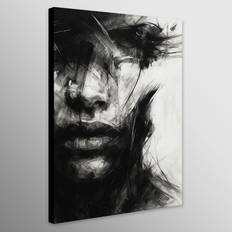 Lily Manor Monochrome Female Wall Canvas Print 41 cm H x 31 cm W Framed Art