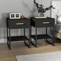 Melody Maison Pair Of One Drawer Luna Black Range Bedside Table