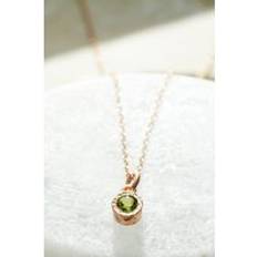 Peridot Jewellery Peridot Sterling Silver August Birthstone Pendant Necklace - Rose Gold