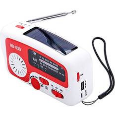 MTK AM/FM Nödradio Handvev Ficklampa SOS Solcell PowerBank USB