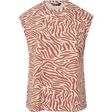 Orange Tank Tops Yours Zebra Print Oversized Boxy Vest Top - Orange