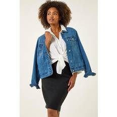 Clothing Roman Black Soft Pencil Stretch Skirt - Black