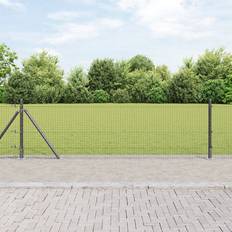 Stål Hegnsstolper vidaXL Hegnpost Sæt Sæt af 2 Grå Stål 10 x 0.5 m