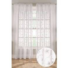 Fabrics on sale Tyrone Embroidered Voile Panel 140cm x 183cm Fabrics White