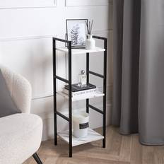 White Shelving Systems OHS Manhattan 3-Tier Unit White Marble Monochrome Shelving System