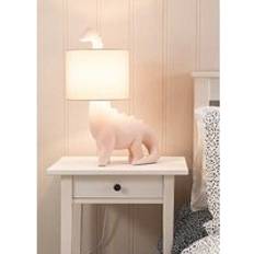 ValueLights Pink Dinosaur with Shade and Braided Flex Table Lamp