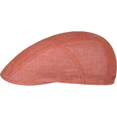 Stetson Herringbone Linne Flat Cap - Röd