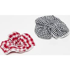 Hair Ties on sale Mango Set of 2 Pack Gingham Scrunchies in Black and Red