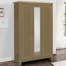 Green Clothing Storage Birlea Highgate 3 Door Oak Mirrored 180 x 111.9 x 52 cm Wardrobe