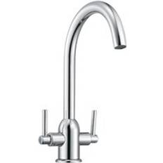 Silver Kitchen Taps Nes Home Kallion Twin Lever Chrome Swivel Kitchen Sink Mono Mixer Tap One Size Silver