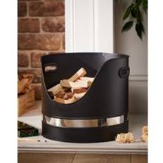 Black Firewood Baskets Dibor Contemporary Matte Black Fireplace Coal Log Storage Bucket Basket One Size