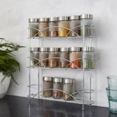 Spice Racks House of Home Chrome 3-Tier Kitchen Storage Spice Rack Herb Shelf Jar Organizer One Size
