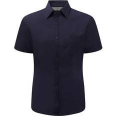 Clothing Russell Poplin Easy-Care Short-Sleeved Formal Shirt - Navy