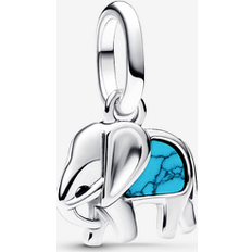 Turquoise Charms & Pendants Pandora Elephant Mini Dangle Charm - Silver