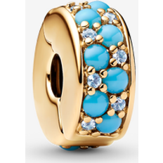 Men - Metal Charms & Pendants Pandora Aqua Blue Clip Charm - Silicone/Turquoise