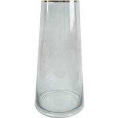 Gold Vases Leaf Gold Rim Smoke Grey Glass 28 cm Vase