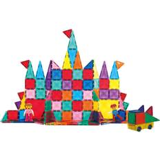PicassoTiles Mini Diamond Magnetic Tiles Expansion Car Truck and Figures Play Set 120pcs