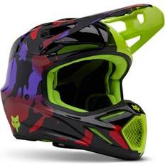 Fox V3 Throttle Crosshjälm Fluorescerande - Gul