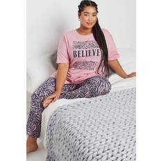 Leopard Sleepwear Yours Curve Women's Plus Size Believe Pyjama Set - Leopard Print