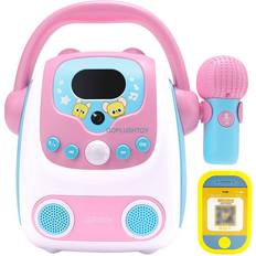 Karaoke Goplushtoy Pink Karaoke Microphones for Kids Bluetooth Mini KTV Player Toys