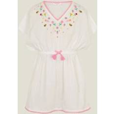 Accessorize Girls Floral Embroidered Kaftan Dress - White
