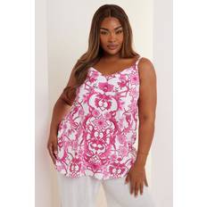 Yours Tile Print Vest Top - Bright Pink