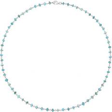 Turquoise Jewellery C W Sellors Sterling Silver Turquoise 4mm Bead Chain Link Necklace