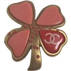 Chanel Smycken Chanel Womens Preloved Clover Brooch Four Leaf Enamel - Gold