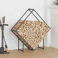 Steel Firewood Baskets vidaXL Firewood Rack Anthracite 100x25x100 cm Cold-rolled Steel