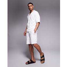 The Couture Club Co-Ord Knitted Checkerboard Shorts - Off White