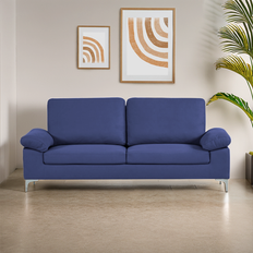 3 Seater Sofas on sale Kosy Koala Modern Three Blue Fabric with Chrome Feet Sofa 3 Seater